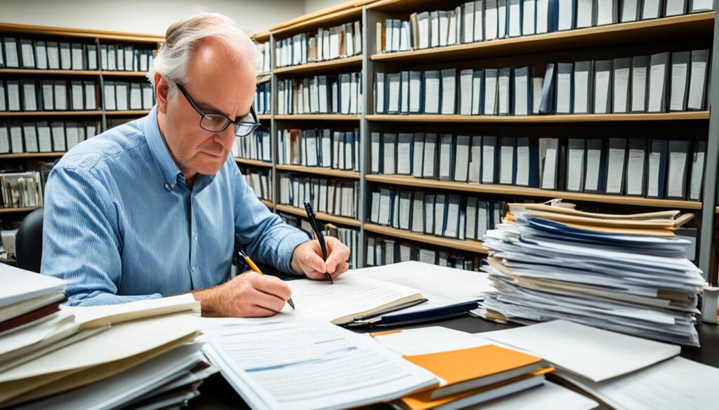 Journal editor reviewing manuscript Journal editor reviewing manuscript